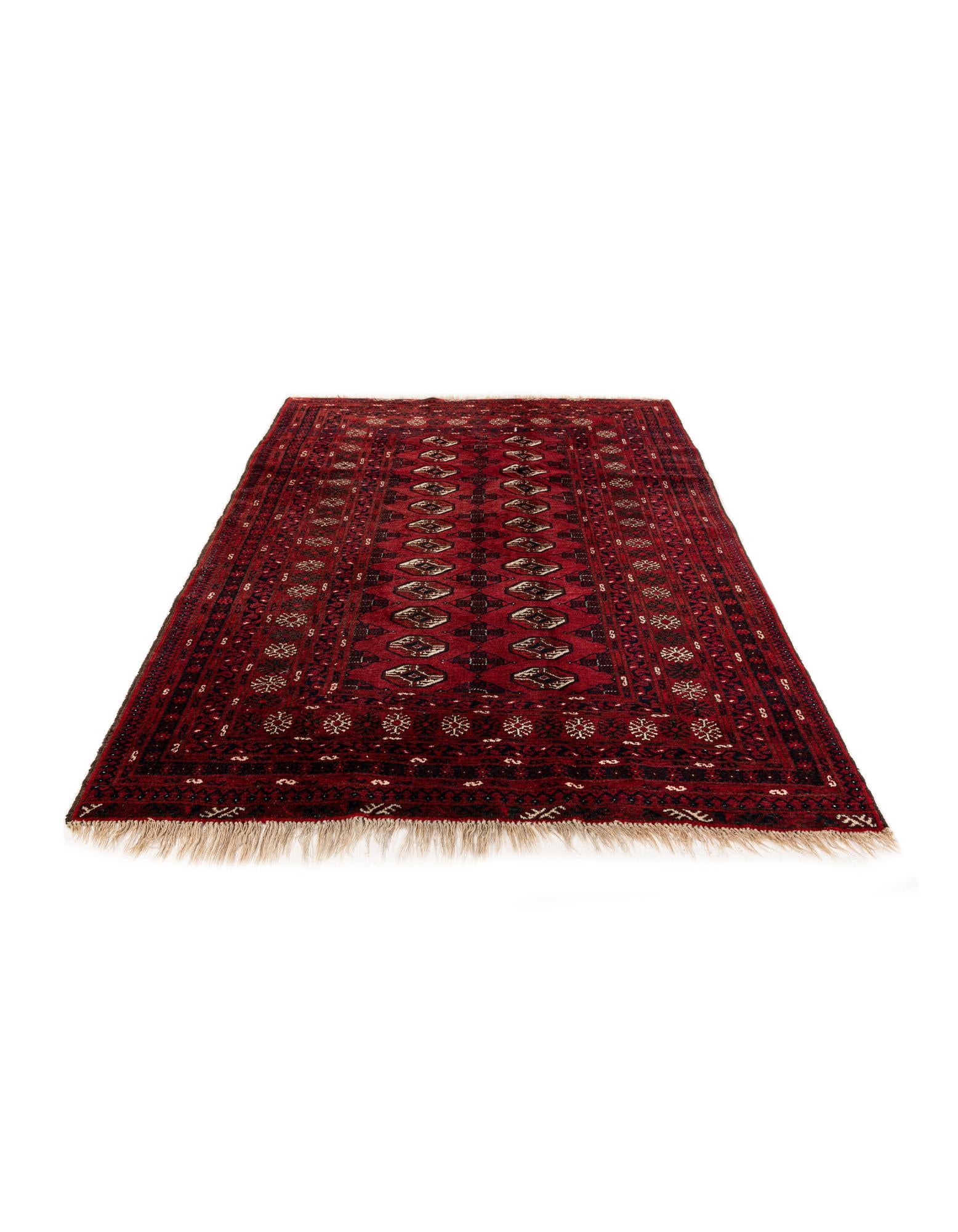 4' 6 x 6' 1 Hand Knotted Afghan Akhche Wool Rug