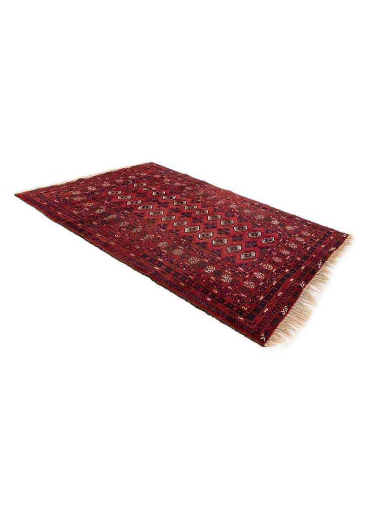 4' 6 x 6' 1 Hand Knotted Afghan Akhche Wool Rug