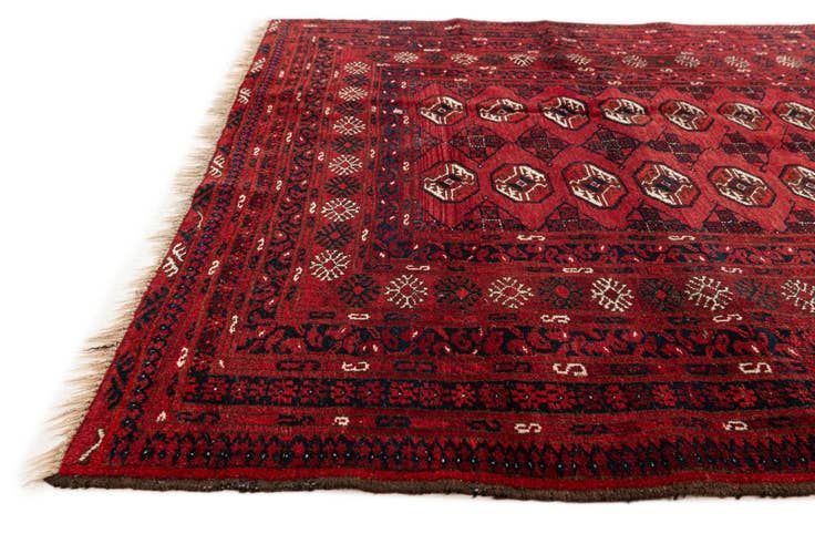 Detail image of 4' 6 x 6' 1 Hand Knotted Afghan Akhche Wool Rug