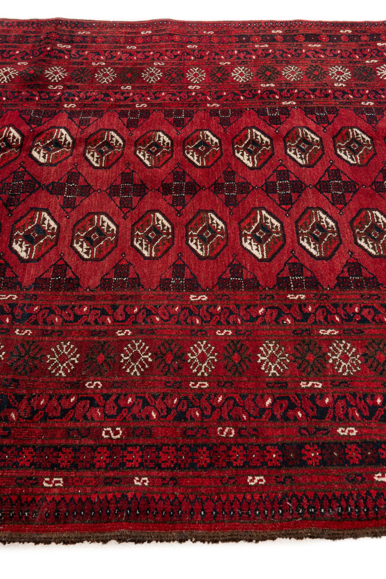4' 6 x 6' 1 Hand Knotted Afghan Akhche Wool Rug