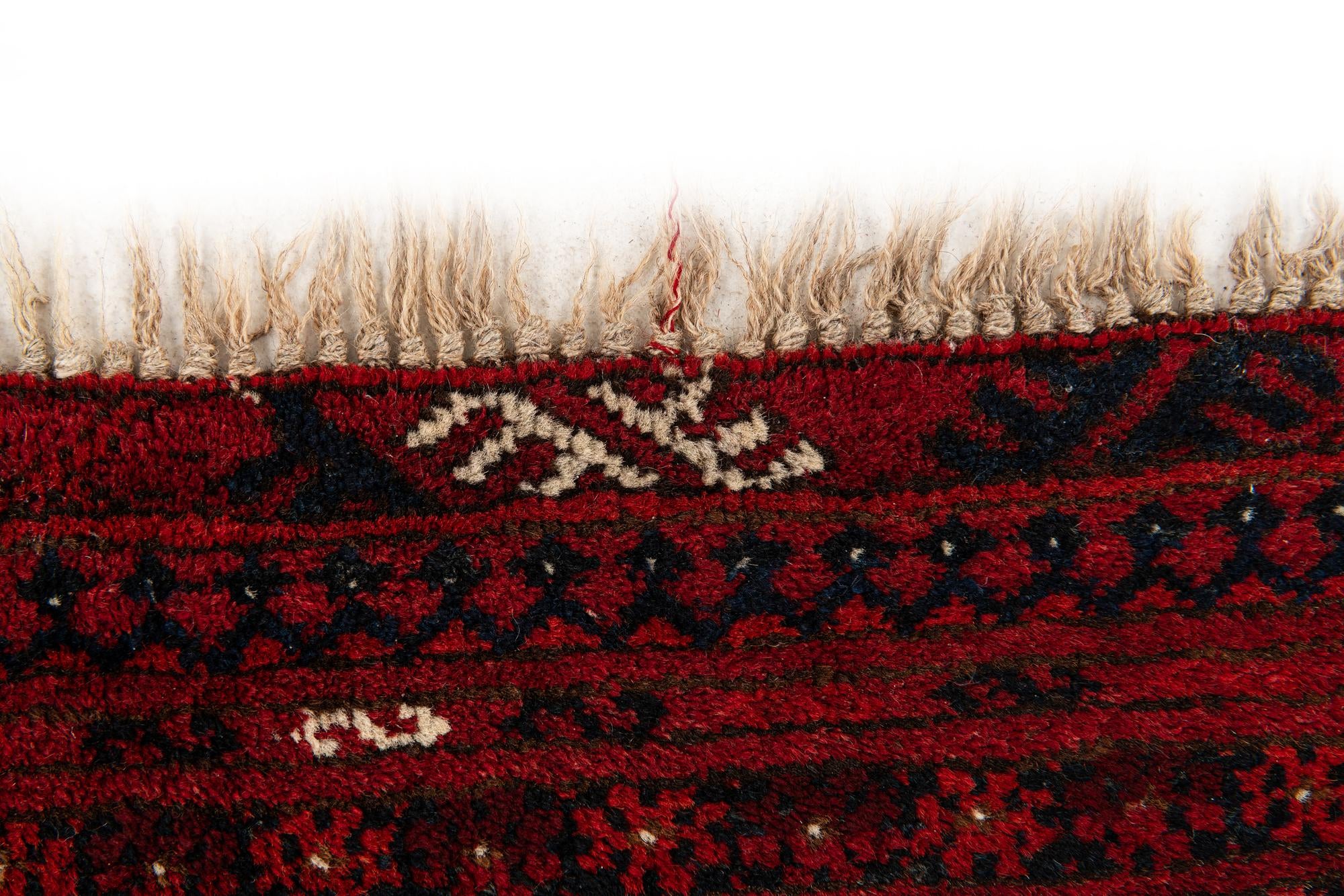 4' 6 x 6' 1 Hand Knotted Afghan Akhche Wool Rug
