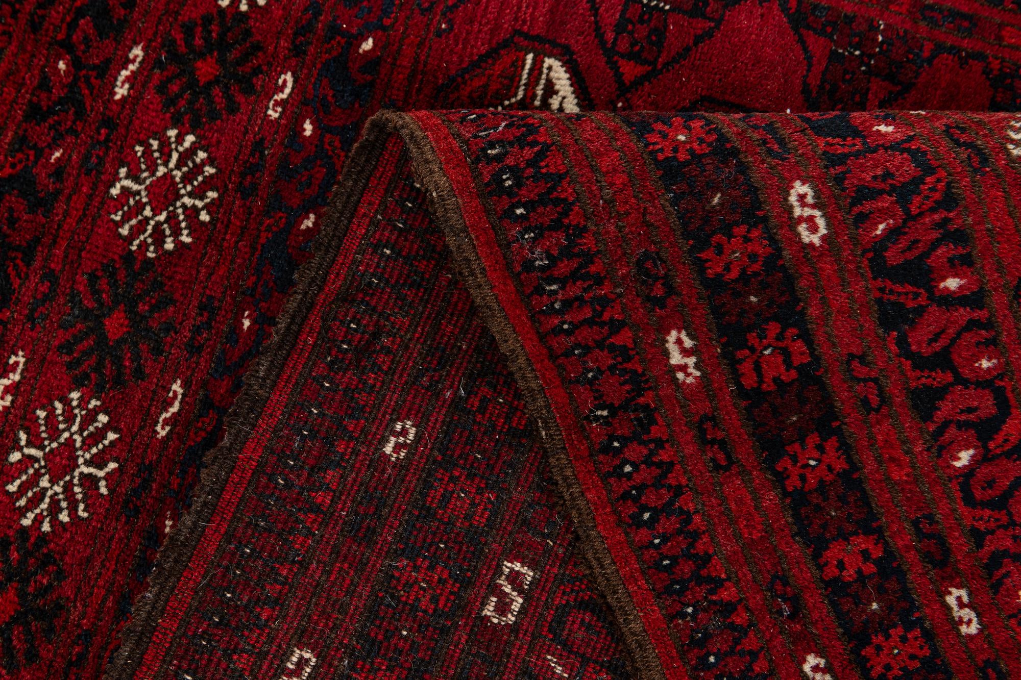 4' 6 x 6' 1 Hand Knotted Afghan Akhche Wool Rug