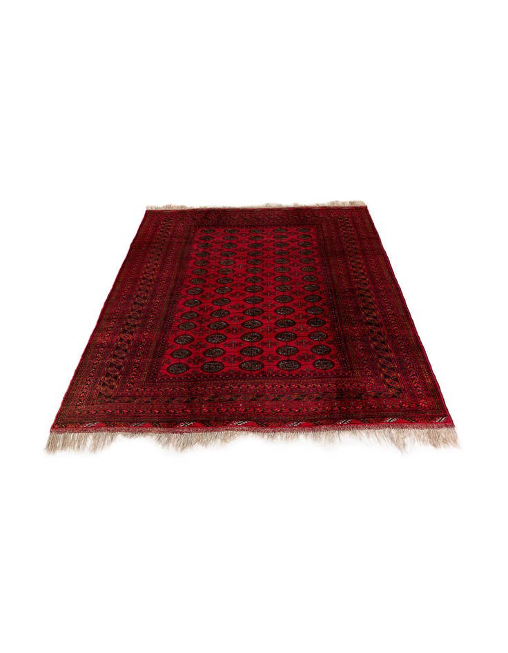 Detail image of 6' 8 x 9' 6 Hand Knotted Afghan Akhche Wool Rug