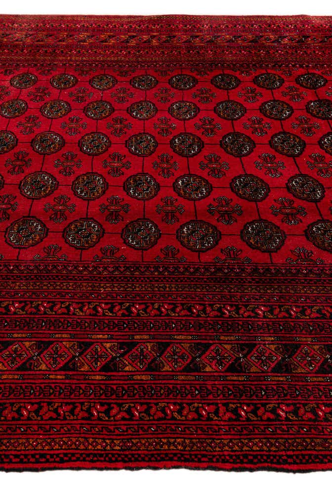 6' 8 x 9' 6 Hand Knotted Afghan Akhche Wool Rug