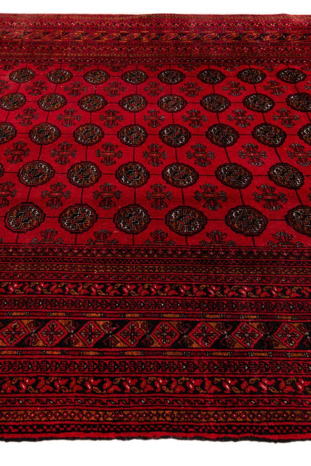 Detail image of 6' 8 x 9' 6 Hand Knotted Afghan Akhche Wool Rug