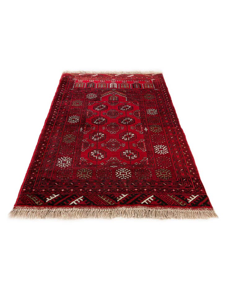 Detail image of 2' 5 x 4' Hand Knotted Afghan Akhche Wool Rug