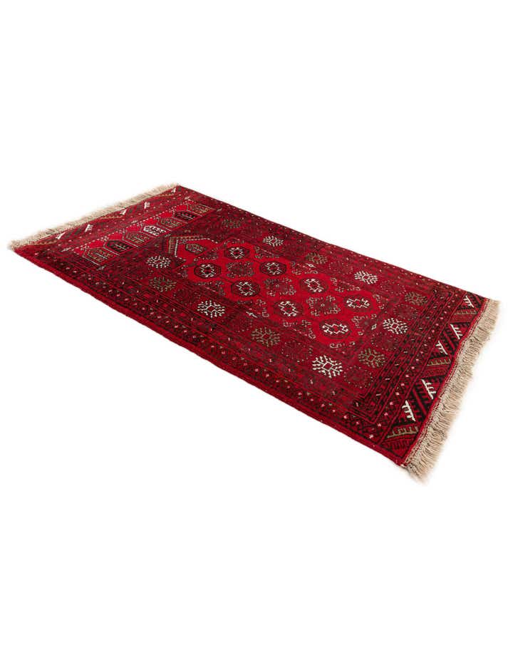 2' 5 x 4' Hand Knotted Afghan Akhche Wool Rug