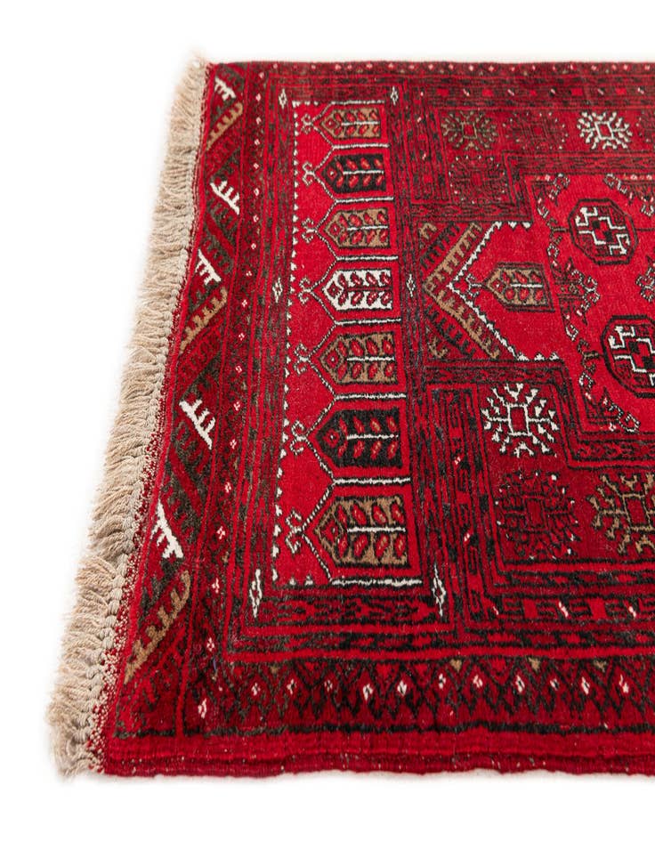 Detail image of 2' 5 x 4'  Hand Knotted Afghan Akhche Wool Rug