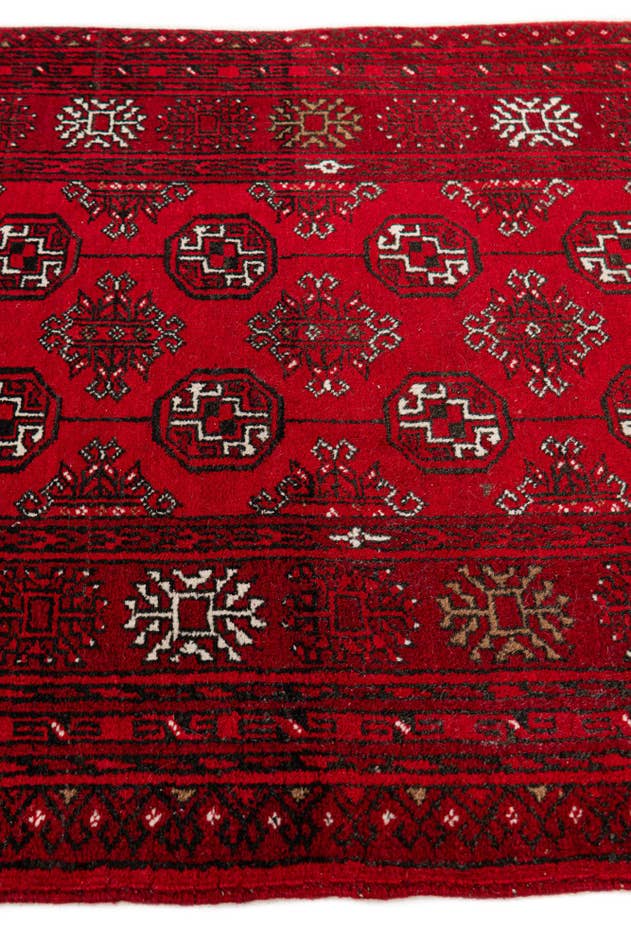 Detail image of 2' 5 x 4' Hand Knotted Afghan Akhche Wool Rug