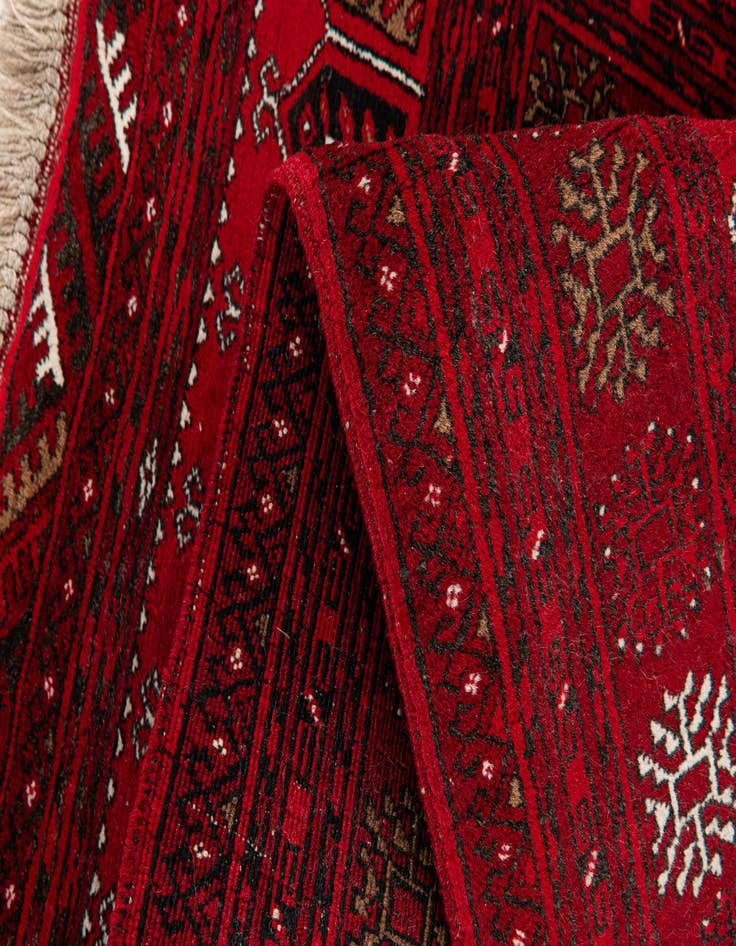 Detail image of 2' 5 x 4'  Hand Knotted Afghan Akhche Wool Rug