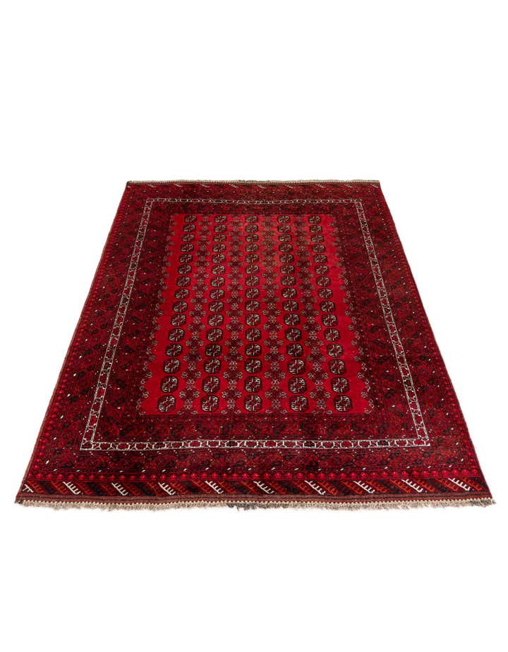 6' 10 x 9' 5 Hand Knotted Afghan Akhche Wool Rug