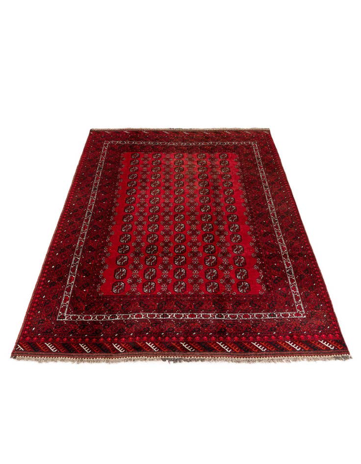 Detail image of 6' 10 x 9' 5 Hand Knotted Afghan Akhche Wool Rug
