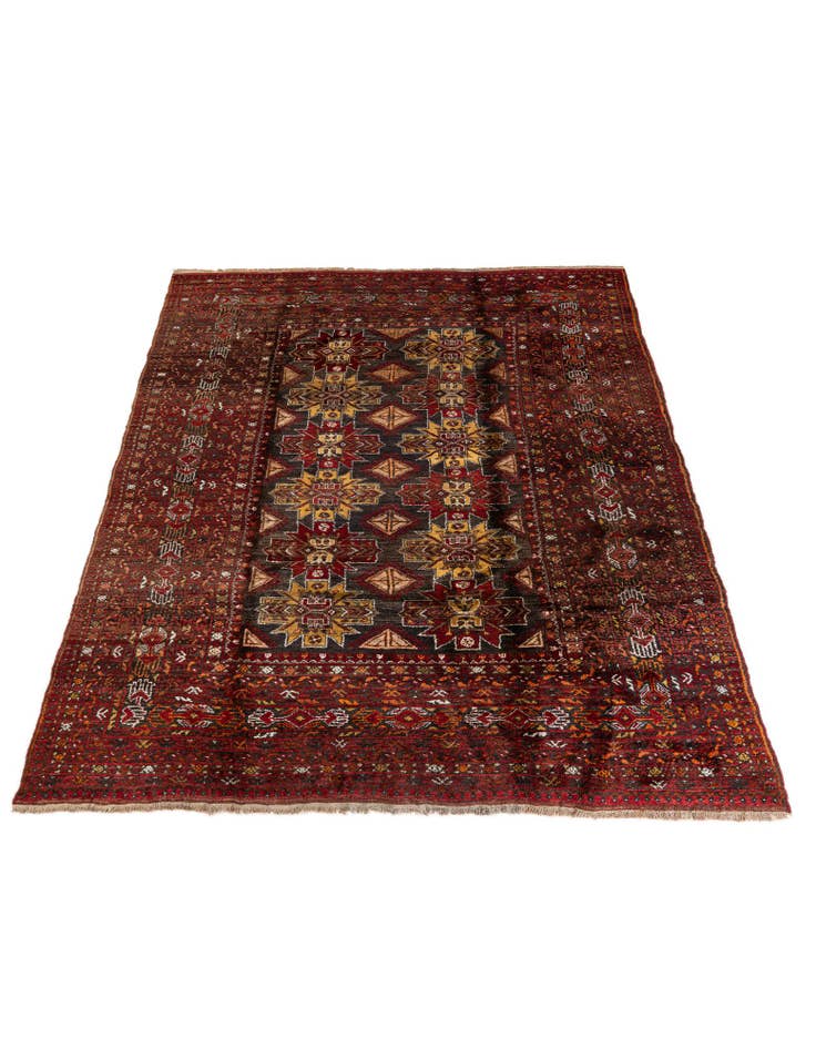 Detail image of 6' 8 x 9' 3  Hand Knotted Afghan Akhche Wool Rug