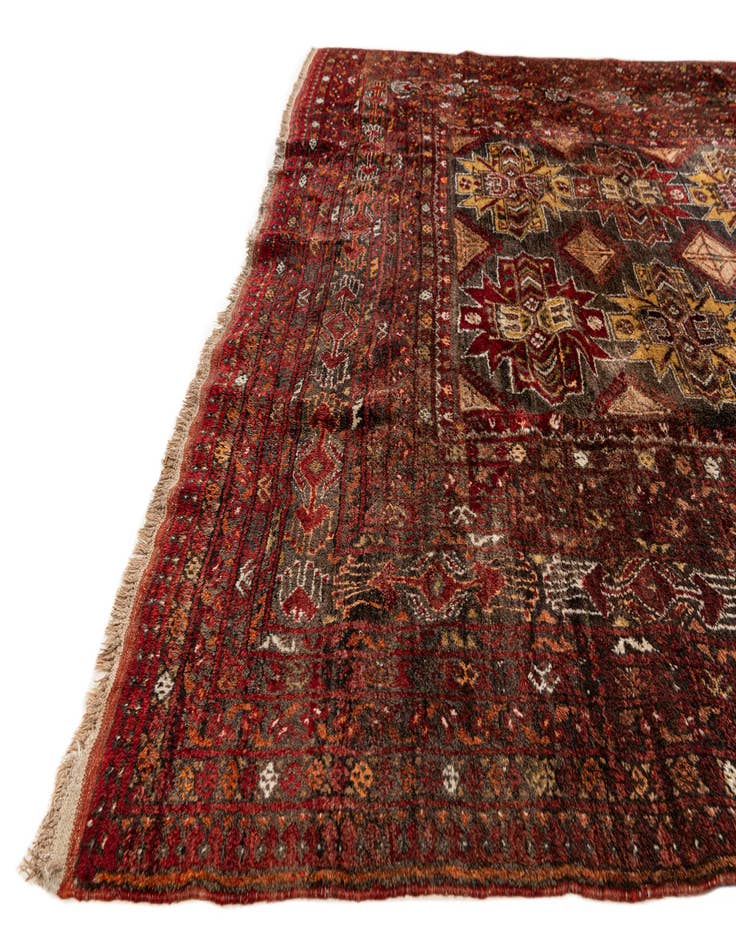 Detail image of 6' 8 x 9' 3  Hand Knotted Afghan Akhche Wool Rug