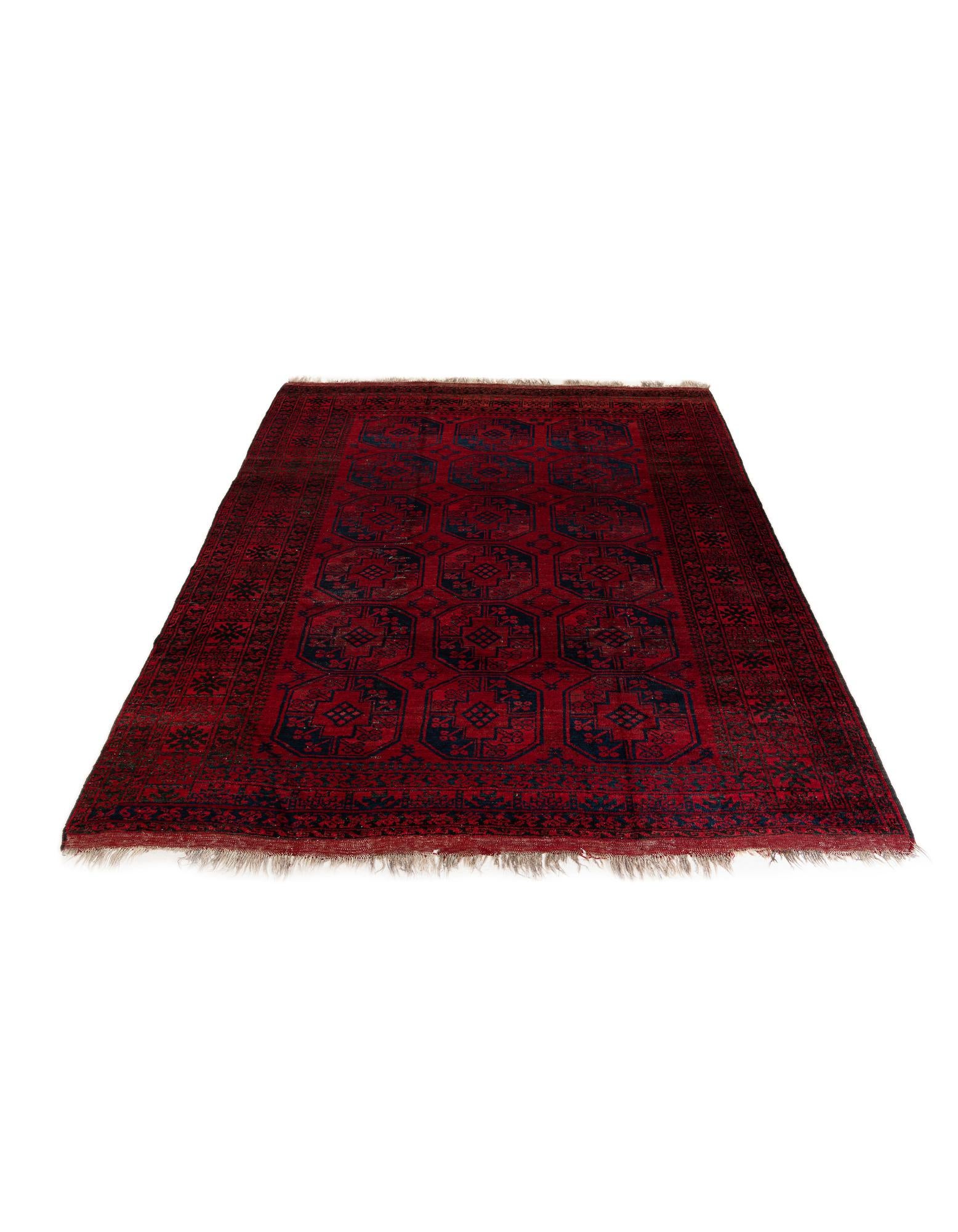 8' x 11' 3 Hand Knotted Afghan Akhche Wool Rug