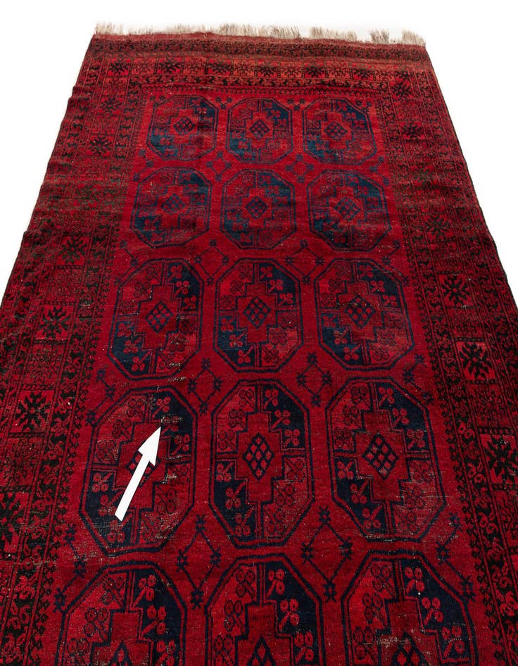 Detail image of 8' x 11' 3  Hand Knotted Afghan Akhche Wool Rug