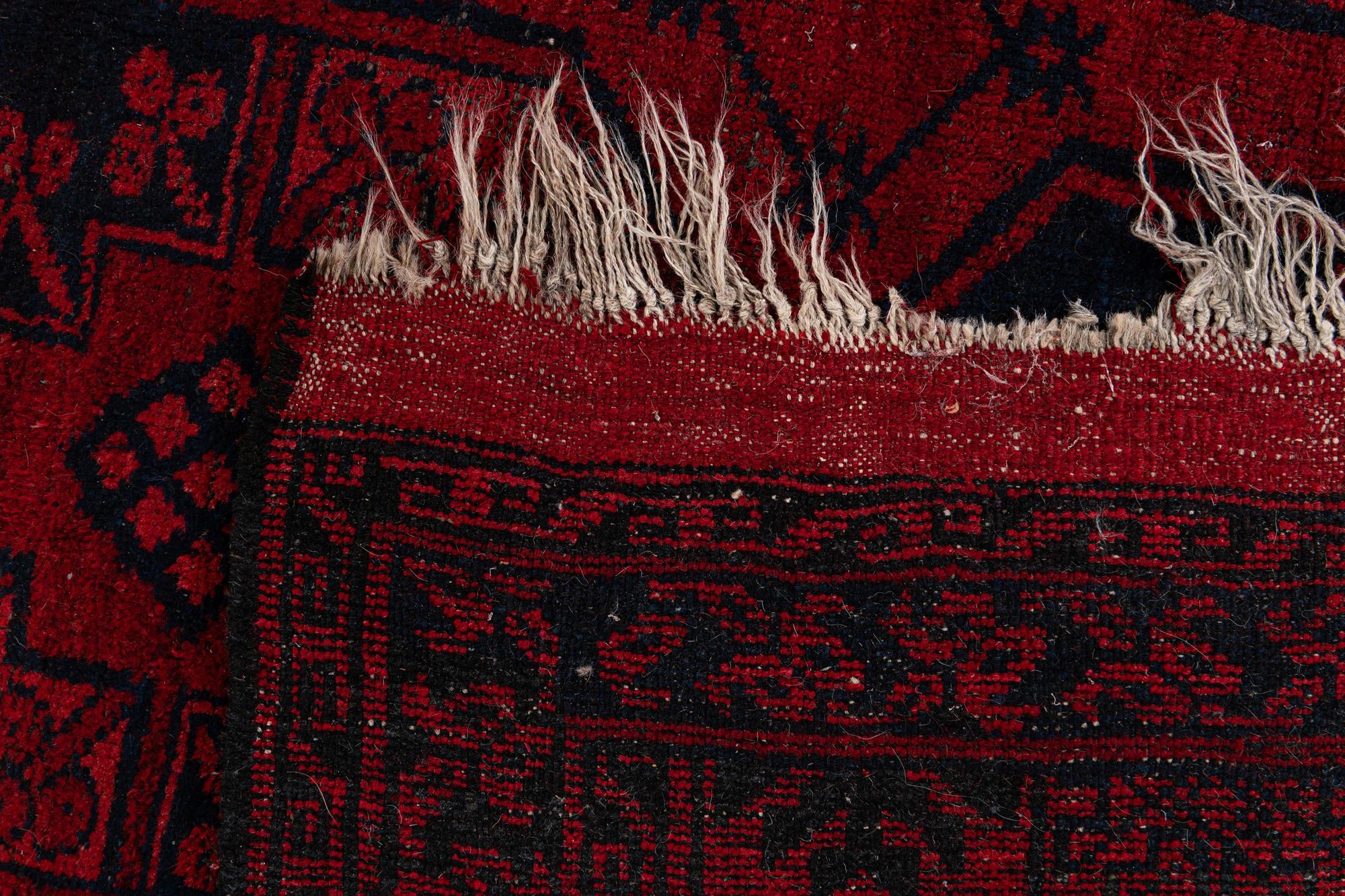 8' x 11' 3 Hand Knotted Afghan Akhche Wool Rug