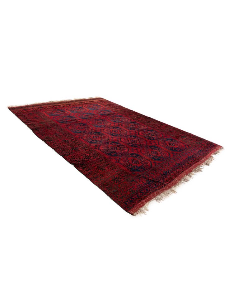 Detail image of 8' x 11' 3 Hand Knotted Afghan Akhche Wool Rug