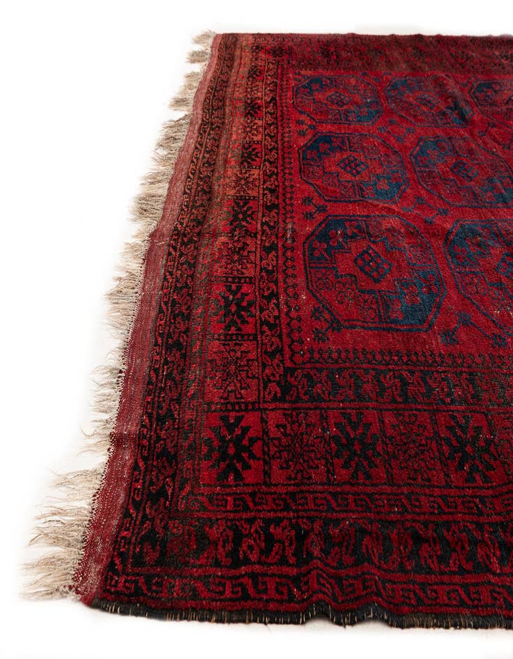 Detail image of 8' x 11' 3  Hand Knotted Afghan Akhche Wool Rug