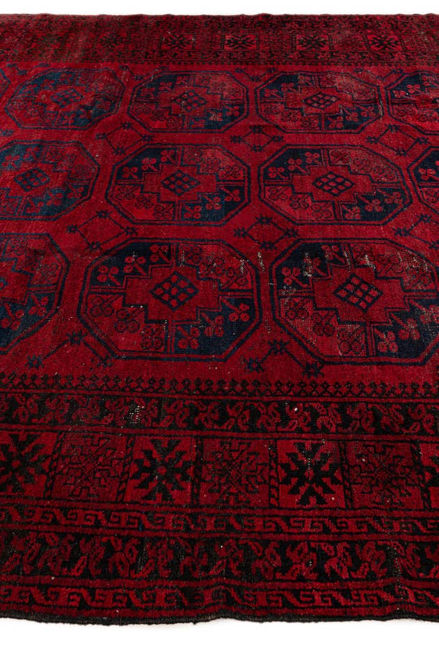Detail image of 8' x 11' 3 Hand Knotted Afghan Akhche Wool Rug