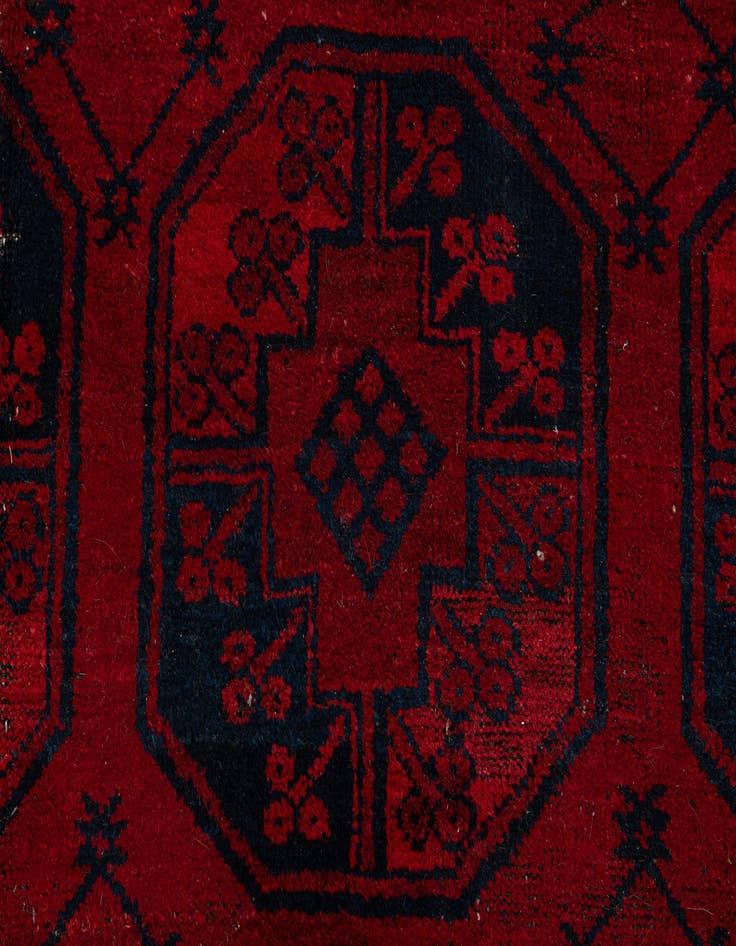 Detail image of 8' x 11' 3  Hand Knotted Afghan Akhche Wool Rug
