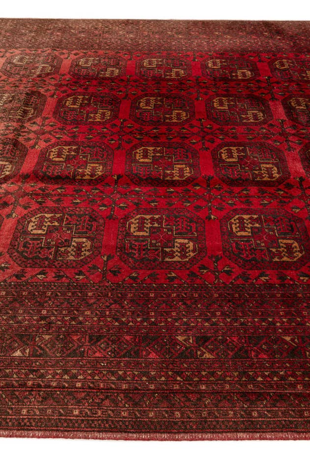 Detail image of 8' 4 x 11' 4 Hand Knotted Afghan Akhche Wool Rug
