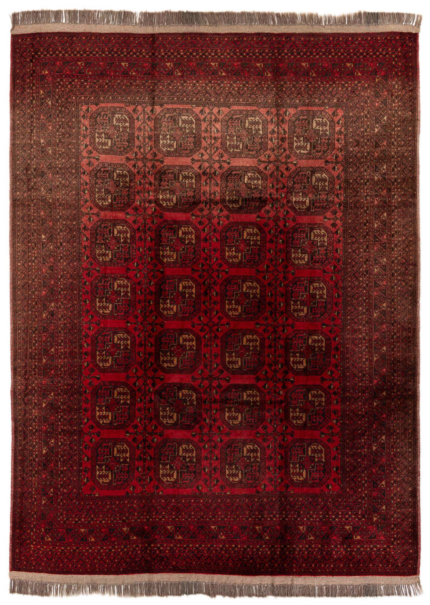 8' 4 x 11' 4 Hand Knotted Afghan Akhche Wool Rug