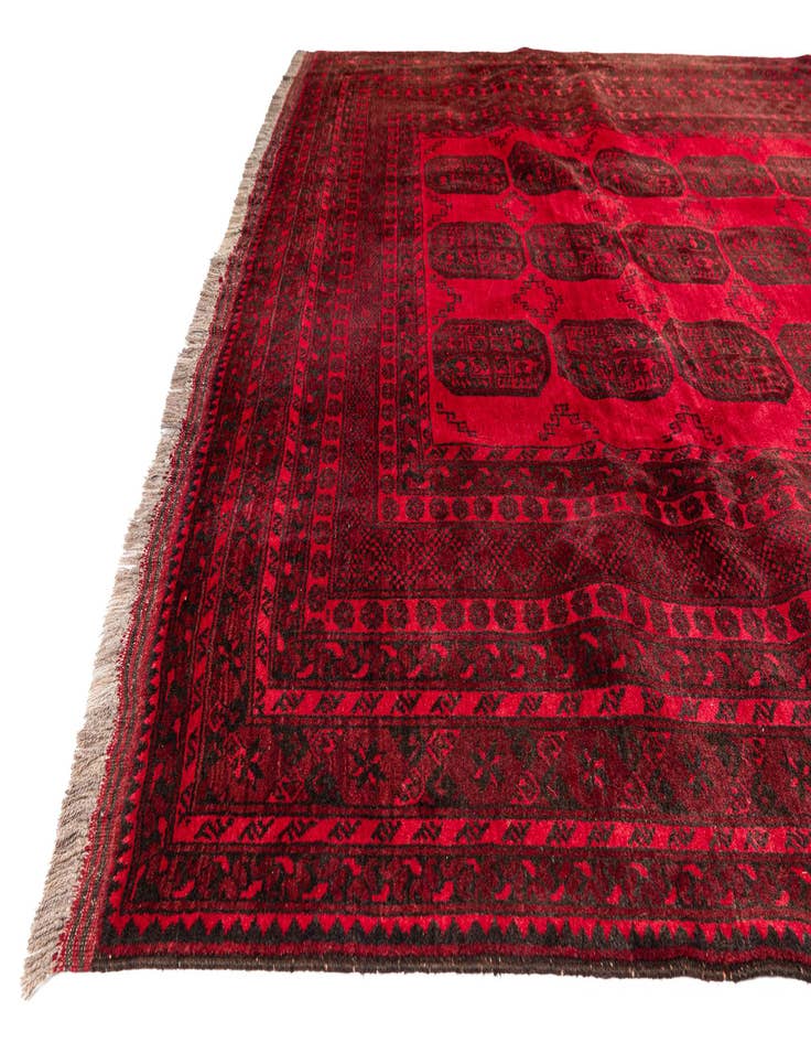 Detail image of 8' 5 x 11'  Hand Knotted Afghan Akhche Wool Rug