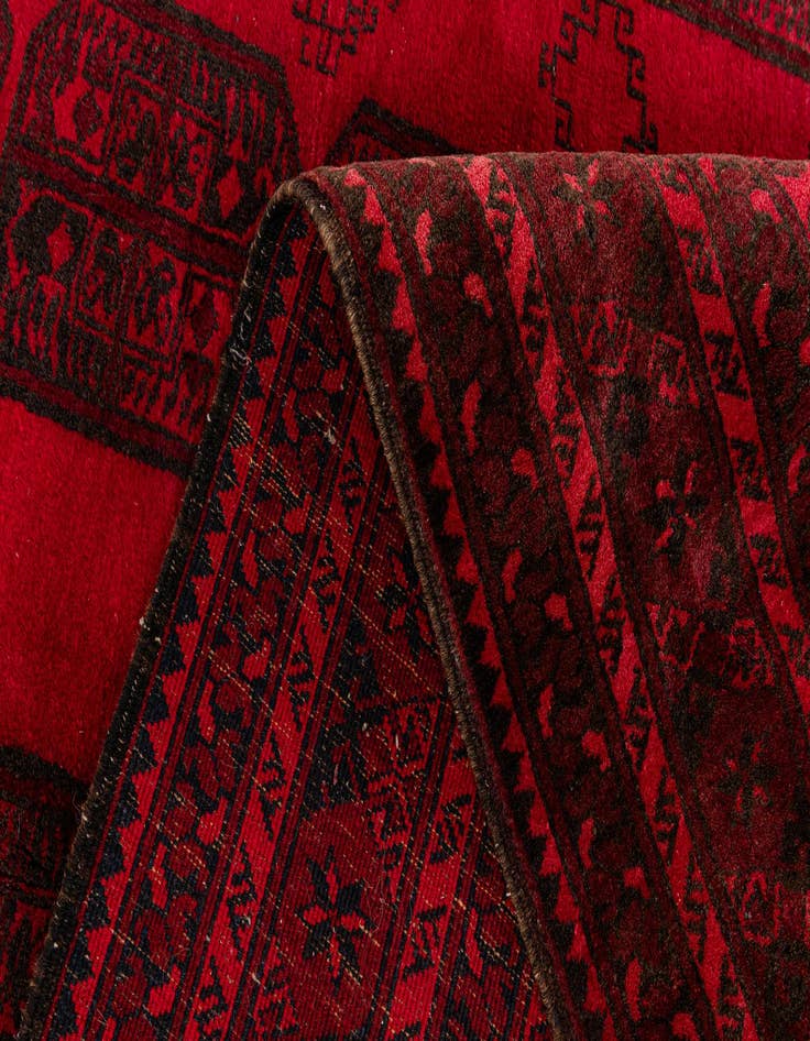 Detail image of 8' 5 x 11'  Hand Knotted Afghan Akhche Wool Rug