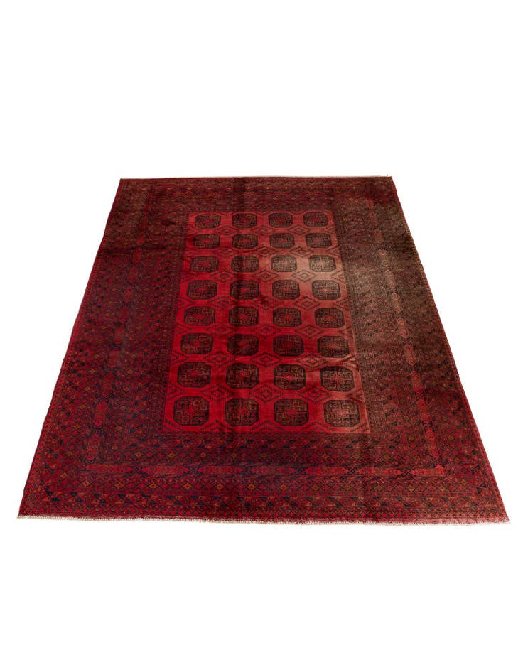 Detail image of 8' 7 x 11' 5  Hand Knotted Afghan Akhche Wool Rug