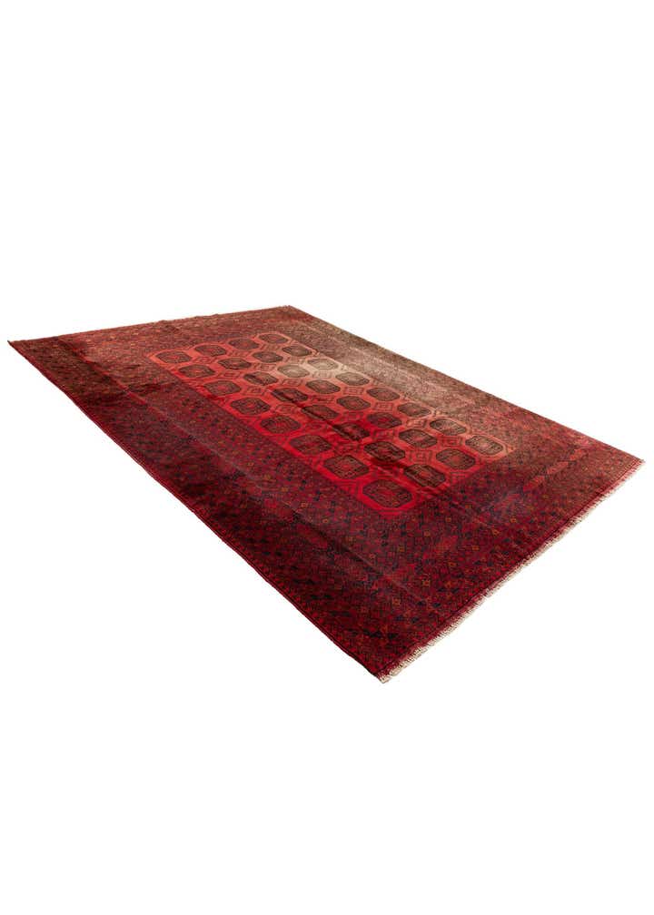 8' 7 x 11' 5 Hand Knotted Afghan Akhche Wool Rug