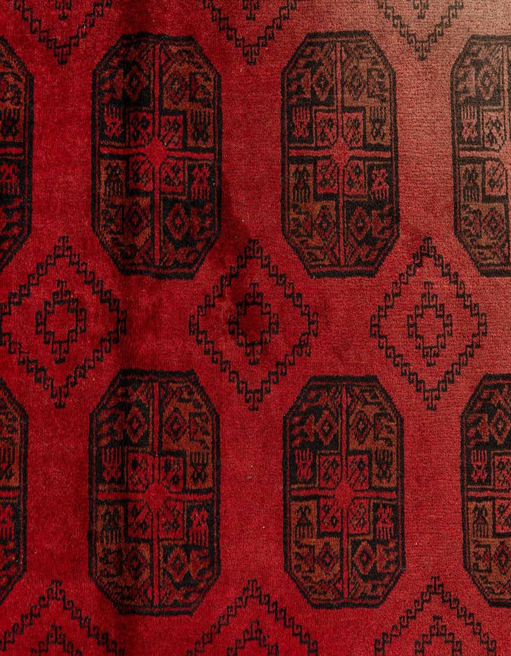 Detail image of 8' 7 x 11' 5  Hand Knotted Afghan Akhche Wool Rug
