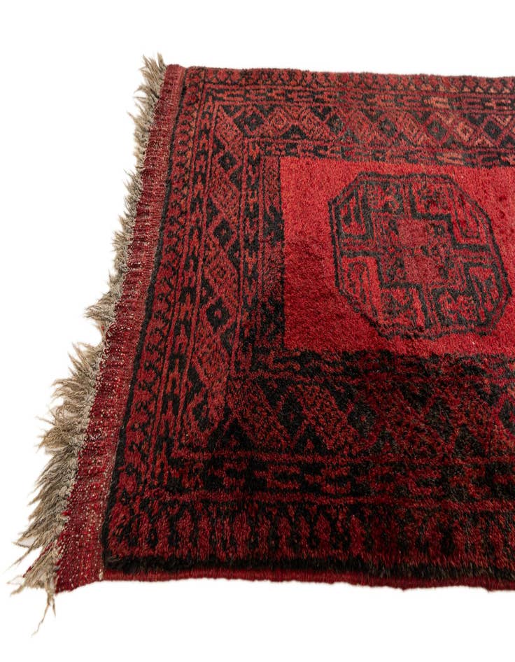 Detail image of 2' 3 x 4' 1  Hand Knotted Afghan Akhche Wool Rug
