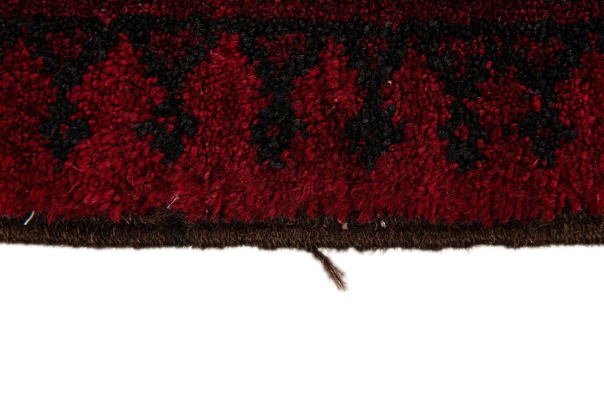 3' 9 x 4' 10 Hand Knotted Afghan Akhche Wool Rug