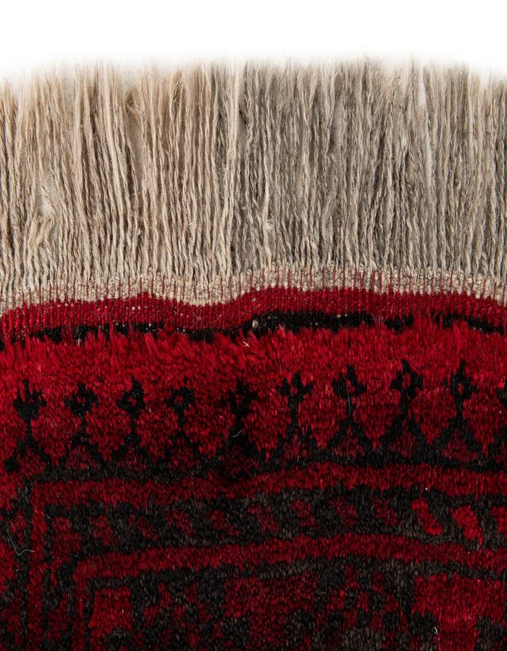 Detail image of 3' 9 x 4' 10  Hand Knotted Afghan Akhche Wool Rug