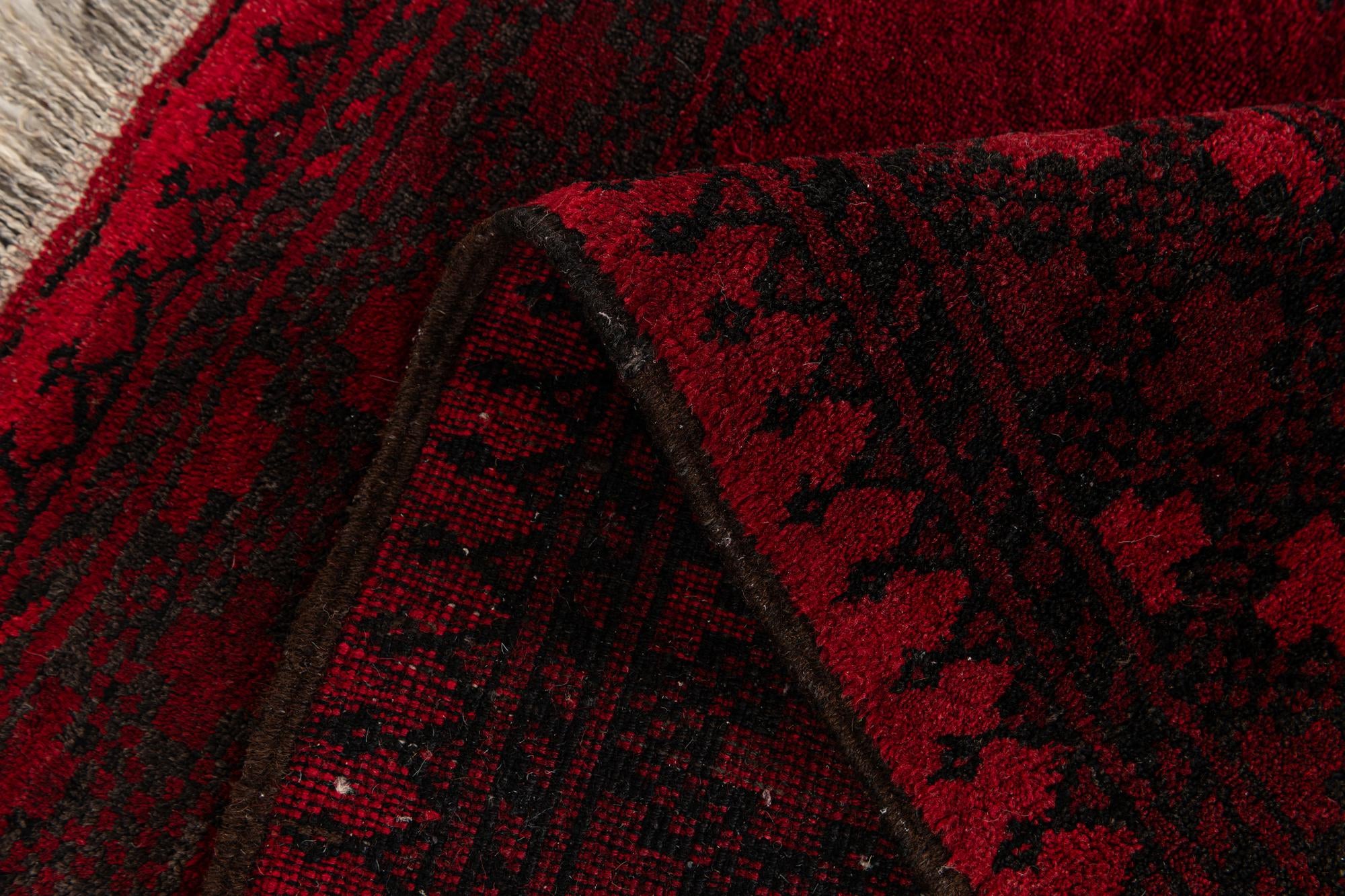 3' 9 x 4' 10 Hand Knotted Afghan Akhche Wool Rug