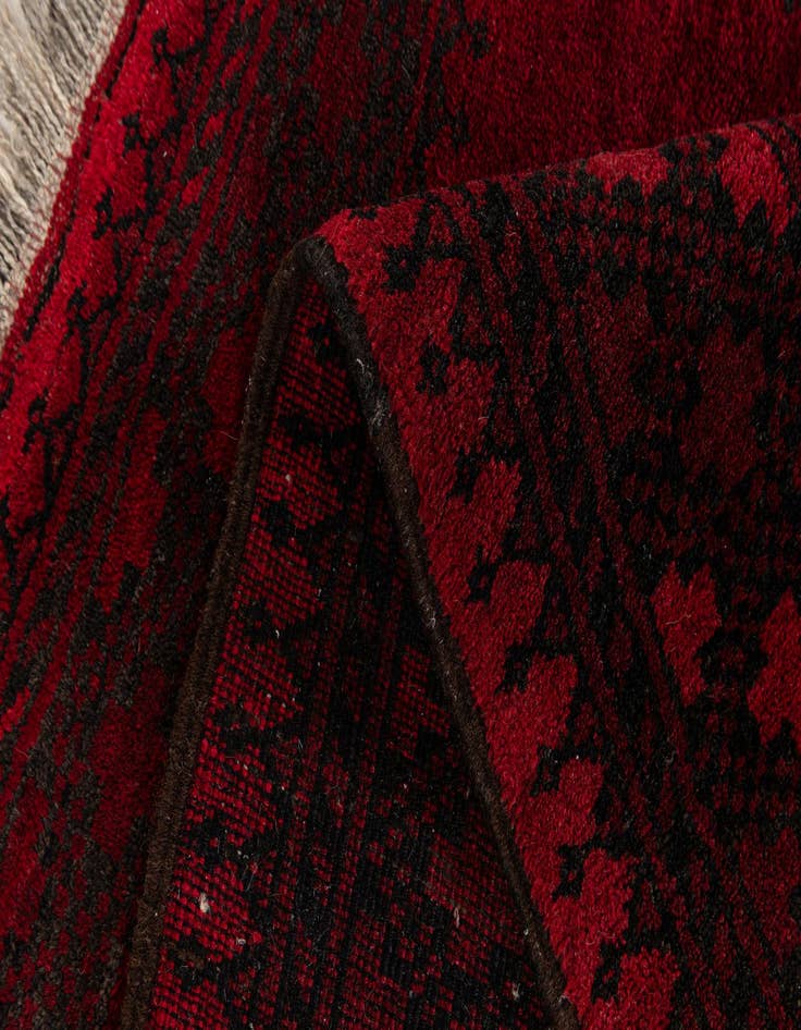 Detail image of 3' 9 x 4' 10  Hand Knotted Afghan Akhche Wool Rug