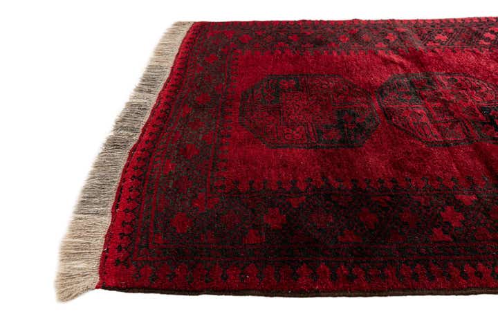 3' 9 x 4' 10 Hand Knotted Afghan Akhche Wool Rug