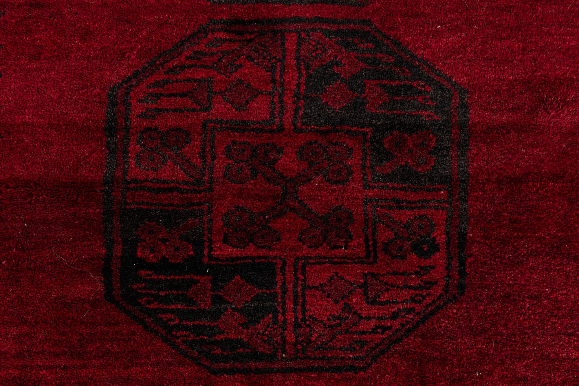 3' 9 x 4' 10 Hand Knotted Afghan Akhche Wool Rug