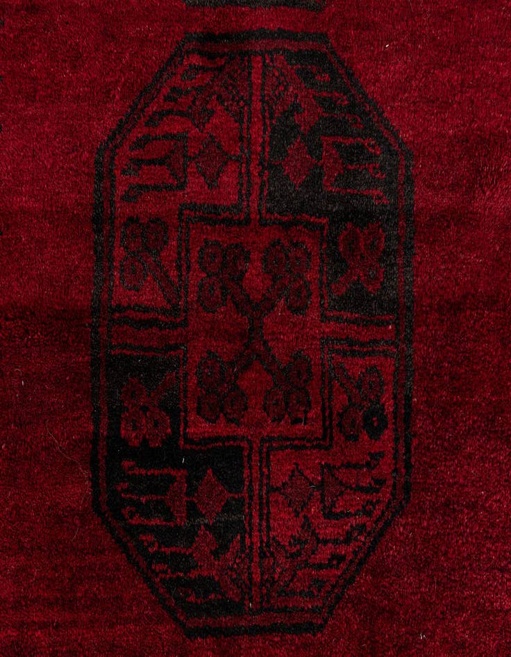 Detail image of 3' 9 x 4' 10  Hand Knotted Afghan Akhche Wool Rug