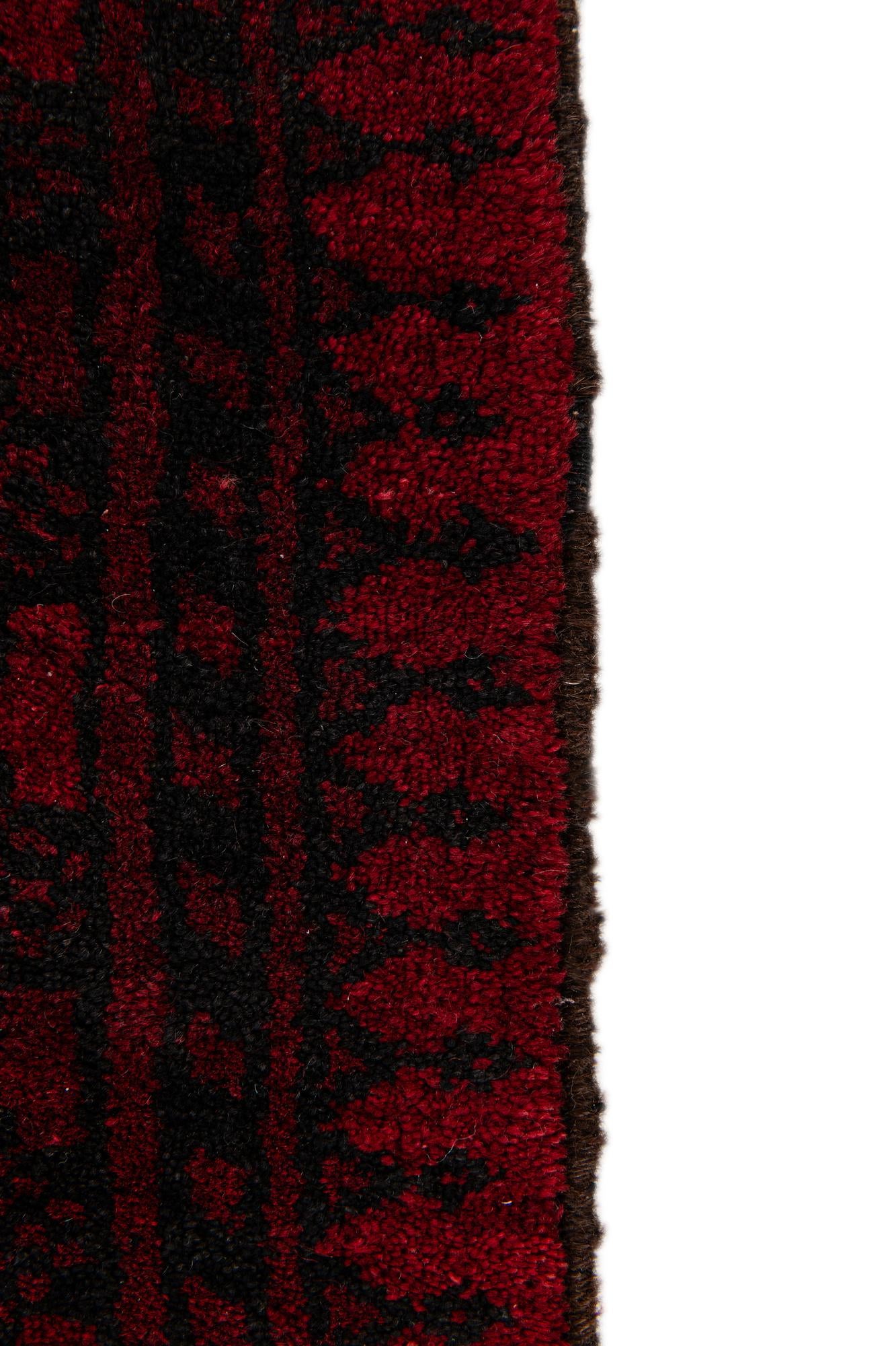 3' 9 x 4' 10 Hand Knotted Afghan Akhche Wool Rug