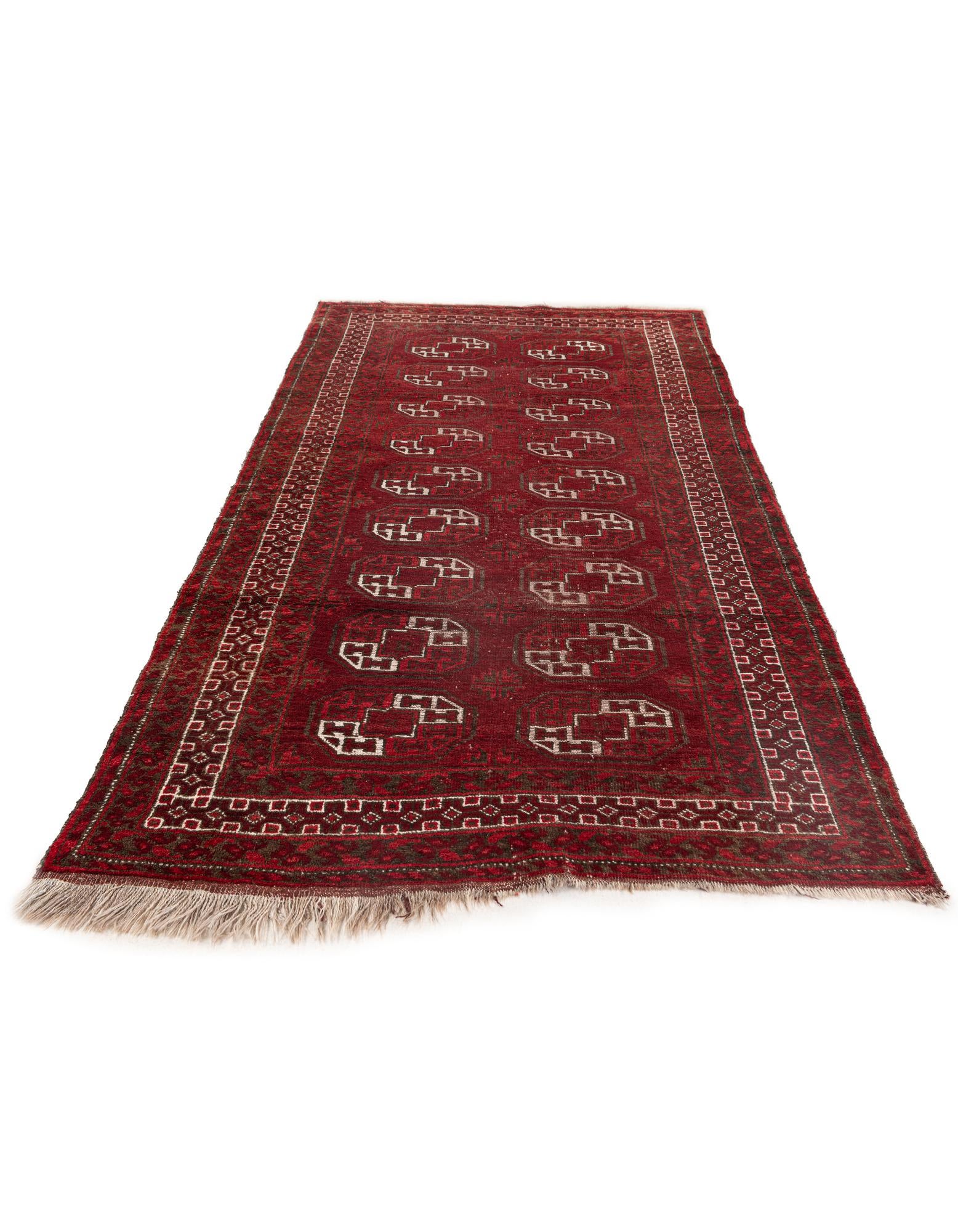 3' 10 x 7' 2 Hand Knotted Afghan Akhche Wool Rug