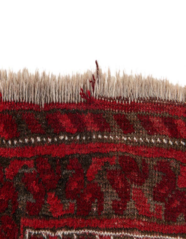 Detail image of 3' 10 x 7' 2  Hand Knotted Afghan Akhche Wool Rug