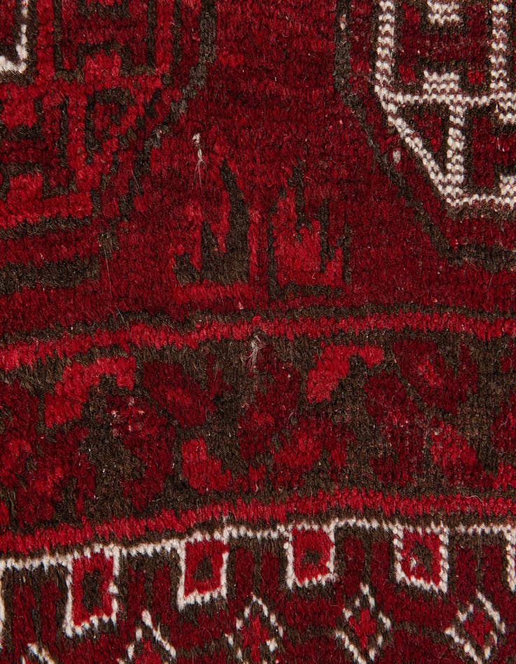 Detail image of 3' 10 x 7' 2  Hand Knotted Afghan Akhche Wool Rug