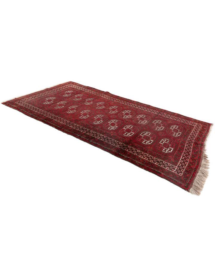 3' 10 x 7' 2 Hand Knotted Afghan Akhche Wool Rug