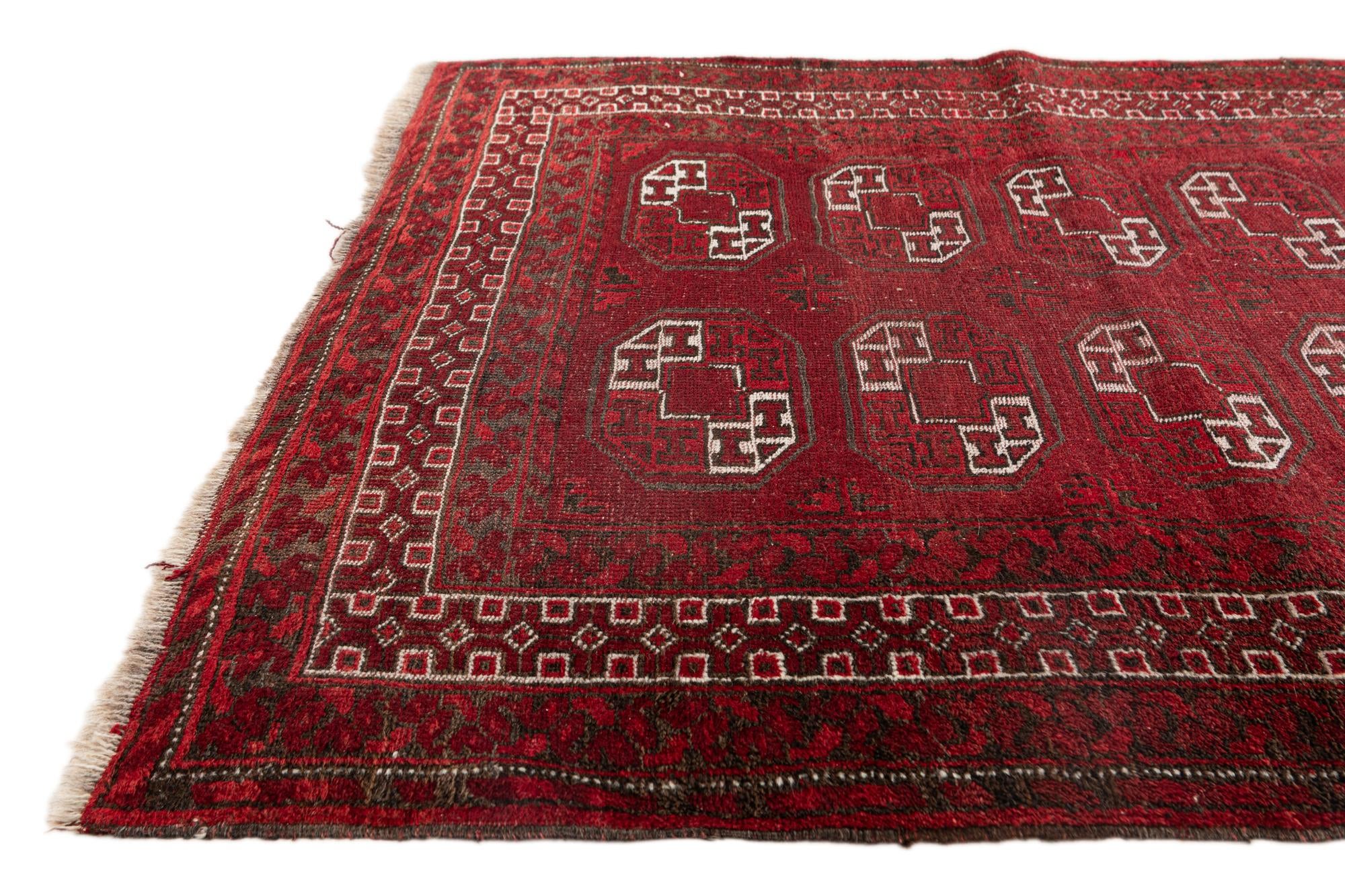 3' 10 x 7' 2 Hand Knotted Afghan Akhche Wool Rug