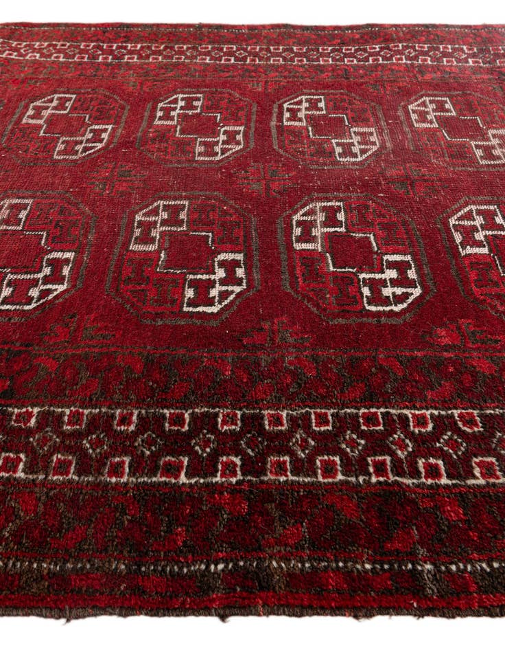 Detail image of 3' 10 x 7' 2  Hand Knotted Afghan Akhche Wool Rug