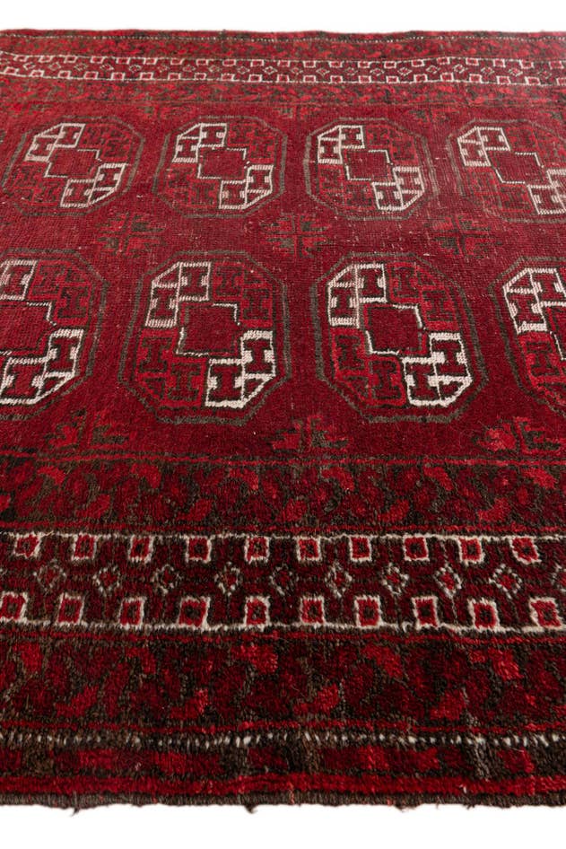 Detail image of 3' 10 x 7' 2 Hand Knotted Afghan Akhche Wool Rug