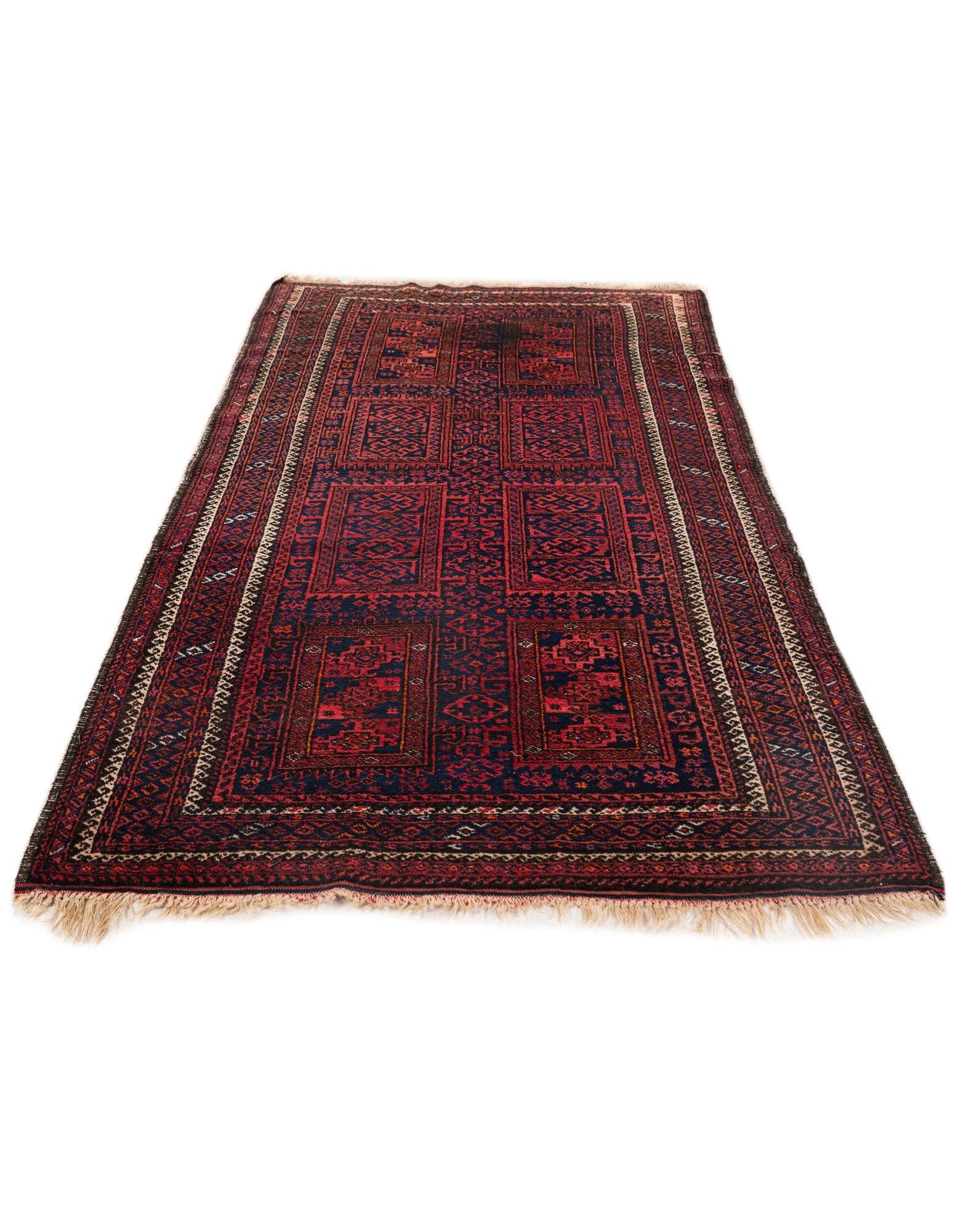 3' 3 x 5' 9 Hand Knotted Afghan Akhche Oriental Wool Rug