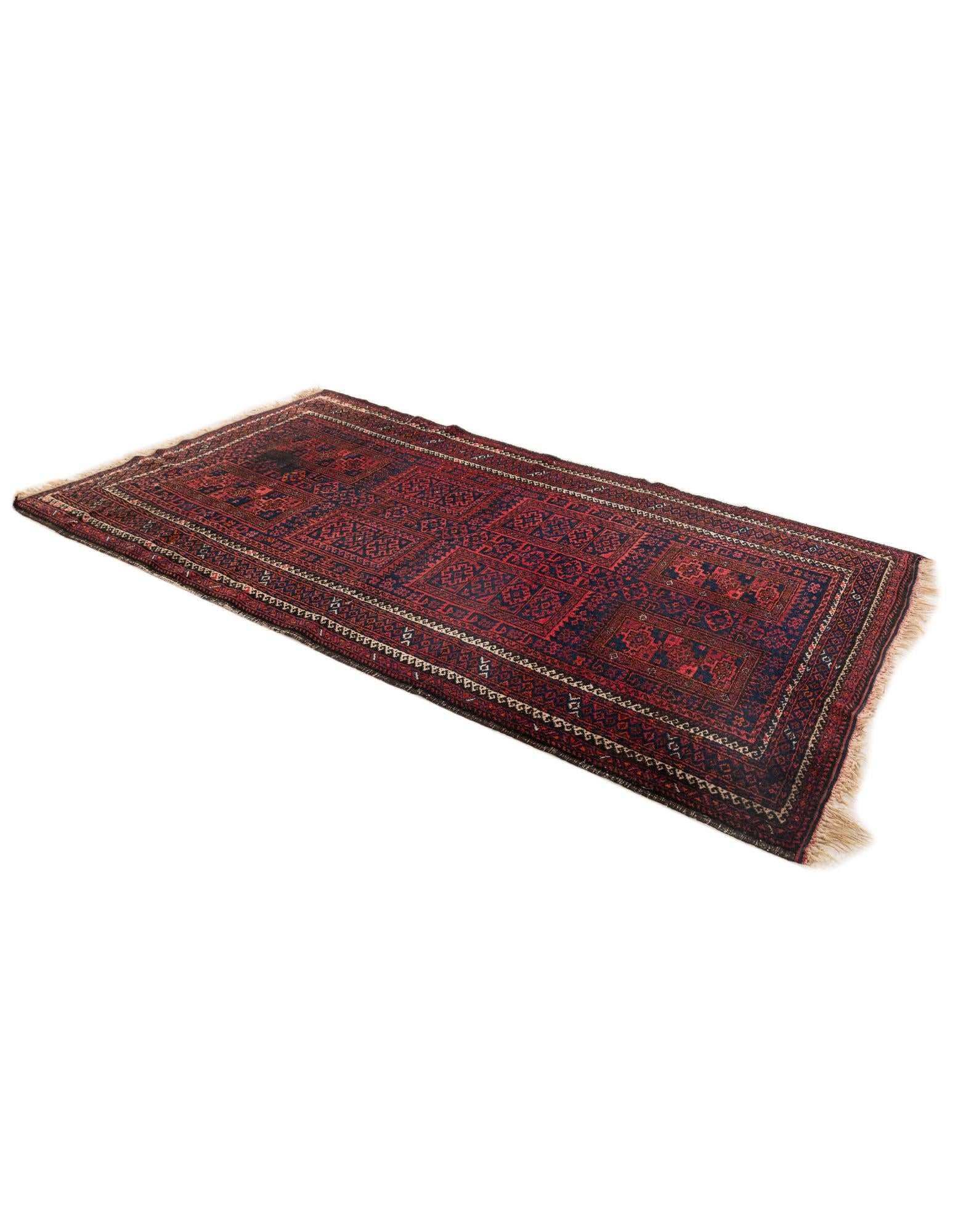 3' 3 x 5' 9 Hand Knotted Afghan Akhche Oriental Wool Rug